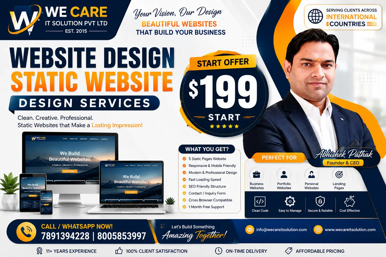 Professional website design and web development services by WITS We Care IT Solution